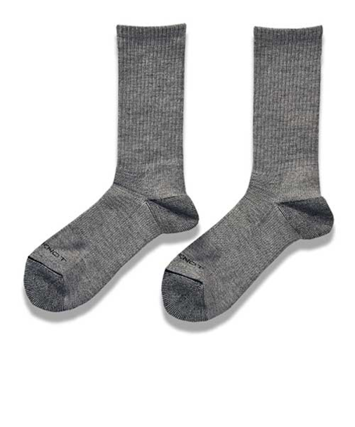 SOLFIBER（R）　FREEKNOT　ジッとしていても温かい　レイヤーテック　ミドルソックス　先丸　Y5145－26－93　チャコール