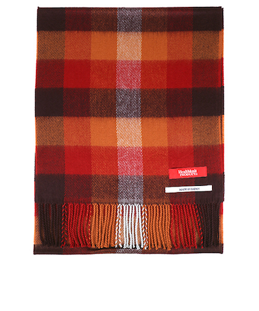 ヘルスニットプロダクト（Healthknit　Product）　マフラー　ブロックチェックオレンジ