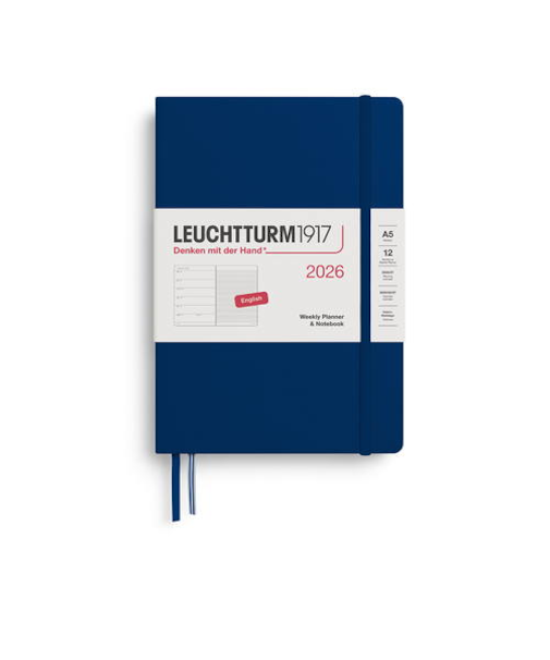 【2026年1月始まり】　ロイヒトトゥルム1917　プランナー　ハードカバー　A5　ウィークリーレフト　372661　ネイビー　月曜始まり