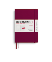 【2026年1月始まり】　ロイヒトトゥルム1917　プランナー　ハードカバー　A5　ウィークリーレフト　372653　ポートレッド　月曜始まり