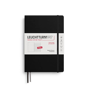 【2026年1月始まり】　ロイヒトトゥルム1917　プランナー　ハードカバー　A5　ウィークリーレフト　372650　ブラック　月曜始まり