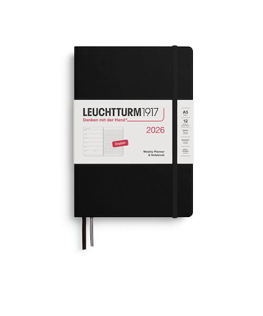 【2026年1月始まり】　ロイヒトトゥルム1917　プランナー　ハードカバー　A5　ウィークリーレフト　372650　ブラック　月曜始まり