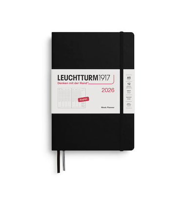 【2026年1月始まり】　ロイヒトトゥルム1917　プランナー　ハードカバー　A5　ウィークリーバーチカル　372759　ブラック　月曜始まり