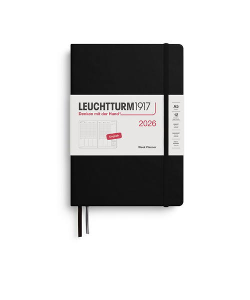 【2026年1月始まり】　ロイヒトトゥルム1917　プランナー　ハードカバー　A5　ウィークリーバーチカル　372759　ブラック　月曜始まり