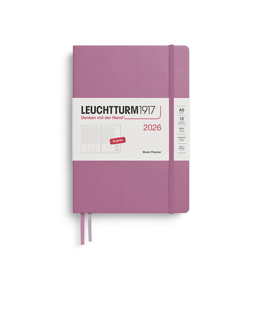 【2026年1月始まり】　ロイヒトトゥルム1917　プランナー　ハードカバー　A5　ウィークリーバーチカル　372760　ダスティローズ　月曜始まり