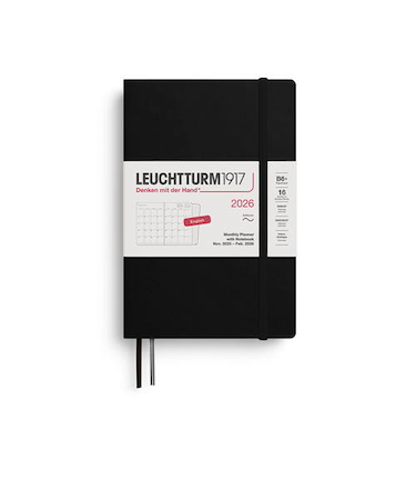 【2025年11月始まり】　ロイヒトトゥルム1917　プランナー　ソフトカバー　B6変型　マンスリーブロック　372790　ブラック　月曜始まり