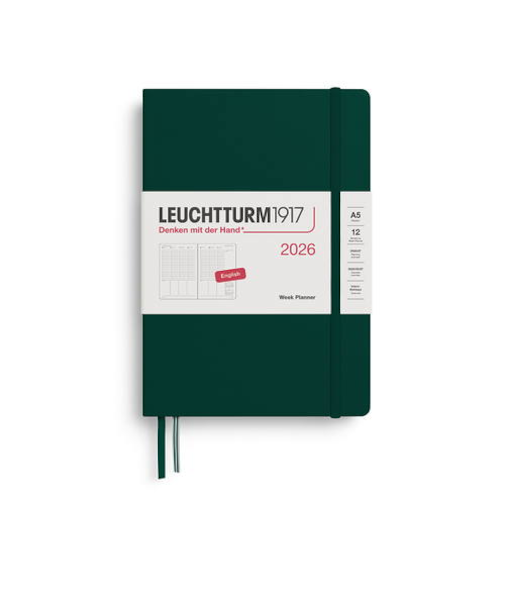 【2026年1月始まり】　ロイヒトトゥルム1917　プランナー　ハードカバー　A5　ウィークリーバーチカル　372763　フォレストグリーン　月曜始まり