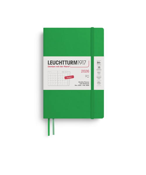 【2025年11月始まり】　ロイヒトトゥルム1917　プランナー　ソフトカバー　B6変型　マンスリーブロック　372793　スプリングリーフ　月曜始まり