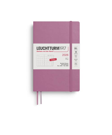 【2025年11月始まり】　ロイヒトトゥルム1917　プランナー　ソフトカバー　B6変型　マンスリーブロック　372791　ダスティローズ　月曜始まり