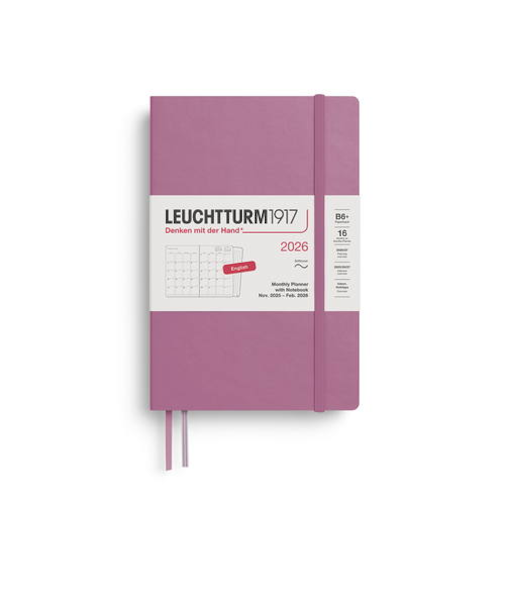 【2025年11月始まり】　ロイヒトトゥルム1917　プランナー　ソフトカバー　B6変型　マンスリーブロック　372791　ダスティローズ　月曜始まり
