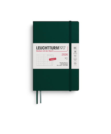 【2025年11月始まり】　ロイヒトトゥルム1917　プランナー　ソフトカバー　B6変型　マンスリーブロック　372794　フォレストグリーン　月曜始まり