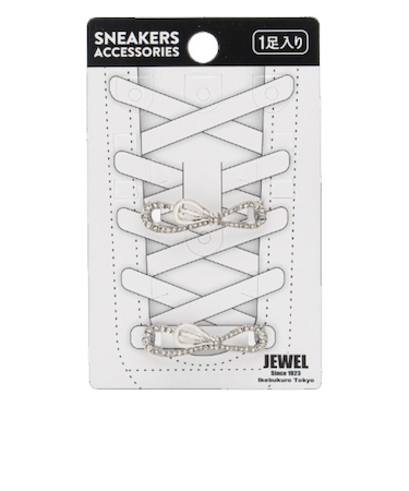 ジュエル1923（JEWEL1923）　スニーカーアクセサリー　プレートタイプ　シルバーリボン