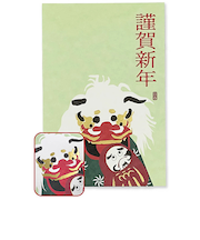 【年賀用品】　フタバ　ディアプレス　私製年賀　箔押　F0662501　だるまちゃんと獅子