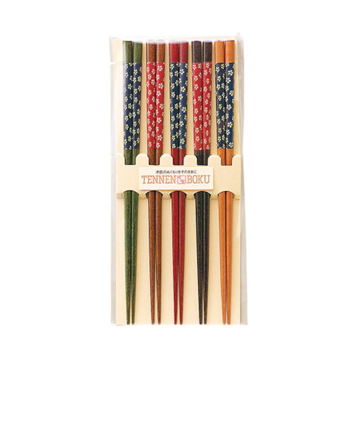 【お買い得】　イシダ　客用箸　染小桜　5P