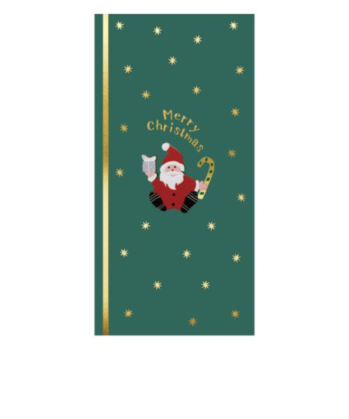 【クリスマス】　包む　祝儀袋　サンタ　グリーン　CK023　1枚入
