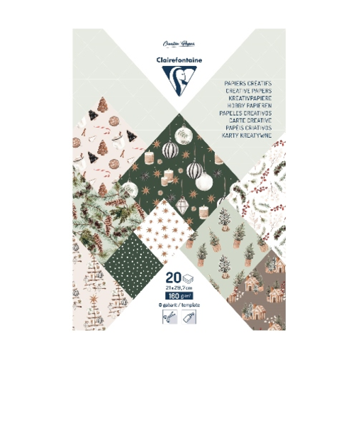【クリスマス】　クレールフォンテーヌ（Clairefontaine）　マルチペーパーパッド　A4　cf95548　コージークリスマス