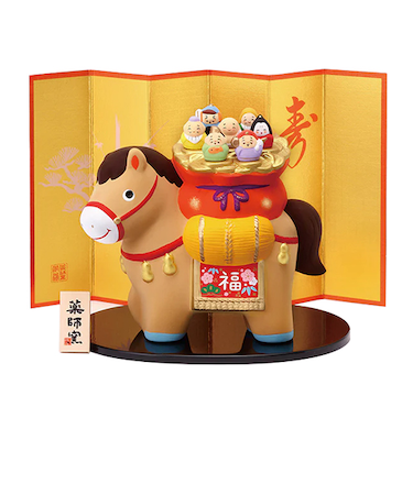 【正月用品】　薬師窯　錦彩招福午　七福神　64