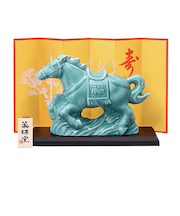 【正月用品】　薬師窯　青祥招福午　駿馬　35