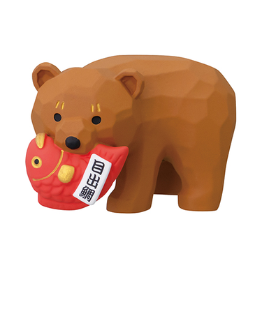 【正月用品】　デコレ（Decole）　コンコンブル　福運び木彫熊　ZCB-29610