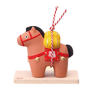 【正月用品】　薬師窯　陶彩招福午　恵駒　31