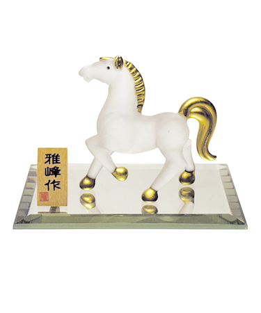 【正月用品】　雅峰　ビードロ金彩　白福午　N45