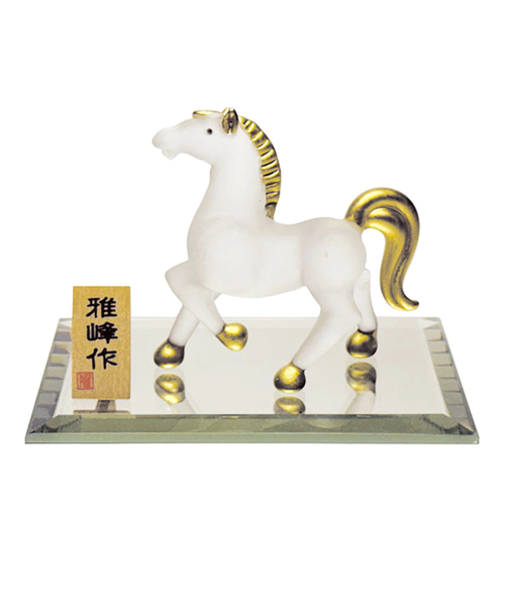 【正月用品】　雅峰　ビードロ金彩　白福午　N45