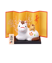 【正月用品】　薬師窯　錦彩招福午　子うま付　26