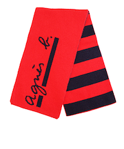 アニエスベー(agnes b.) ボーダーマフラー 4172AB037 レッド