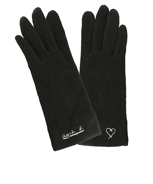 アニエスベー（agnes　b.）　婦人ウール手袋　4131AB347　ブラック