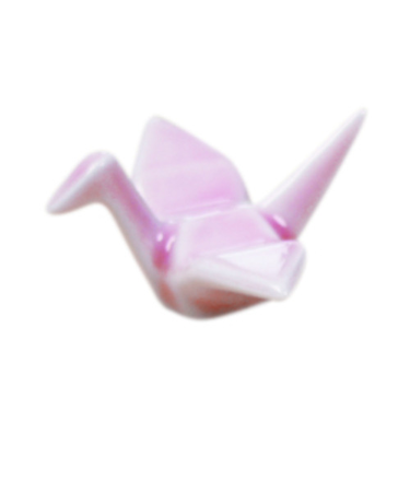 藍花　鶴　箸置　13804　桃