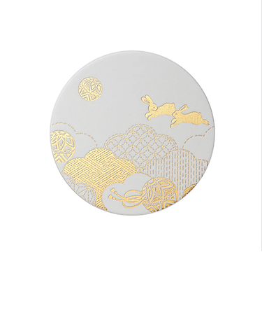 フタバ　ロッカク（ROKKAKU）　箔押し　コースター　毬うさぎ　3枚入り