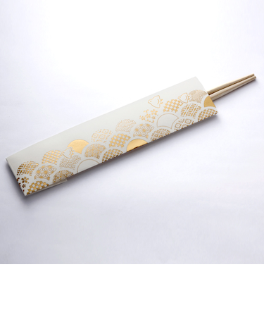 フタバ　ロッカク（ROKKAKU）　箔押し　祝箸　小紋青海波　3膳入り