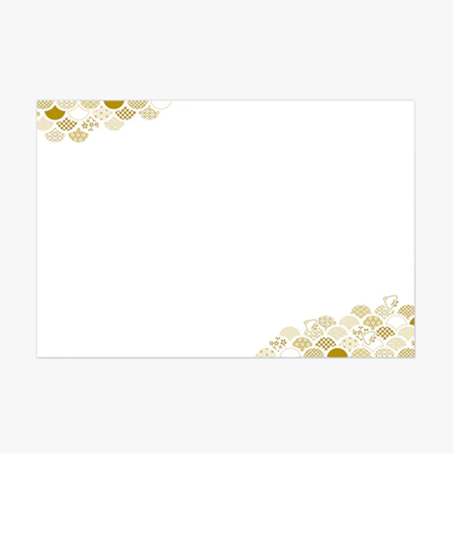 フタバ　ロッカク（ROKKAKU）　箔押し　御前敷紙　小紋青海波　3枚入り