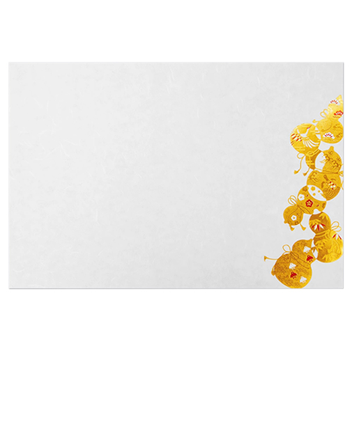 フタバ　ロッカク（ROKKAKU）　箔押し　御前敷紙　六瓢箪　3枚入り