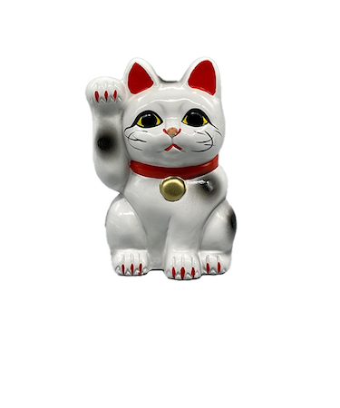 冨本人形園　白福猫　右手上げ　3号