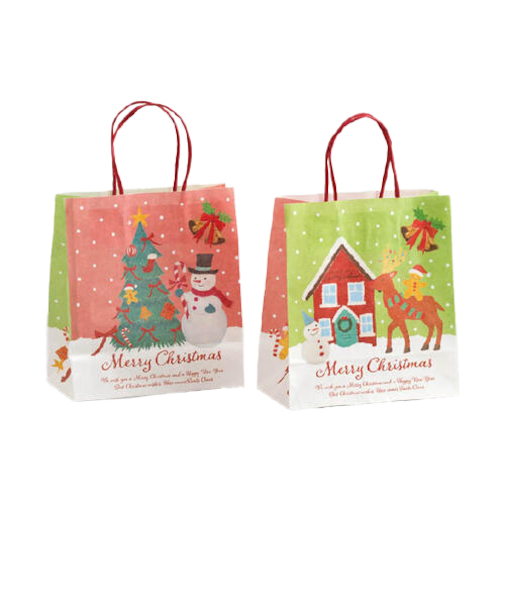 【クリスマス】　ゼットアンドケイ（Z＆K）　Hオイルパステルペーパーバッグ　200×220mm　XOP－2P　2枚入