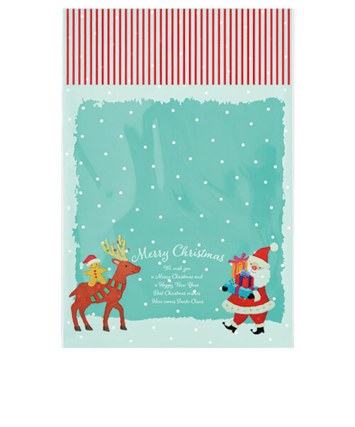 【クリスマス】　ゼットアンドケイ（Z＆K）　HオイルパステルOPPギフトバッグ　縦290×横200mm　XOP－OP2　5枚入