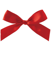 【クリスマス】　ゼットアンドケイ（Z＆K）　Hサテンリボンシール1　RED－1S　レッド　3個入