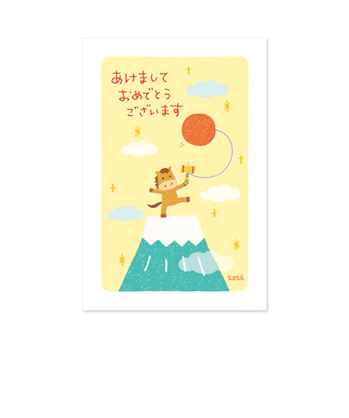 【年賀用品】　リュリュ　お年玉付き年賀ハガキ　NY2604　富士山　3枚入