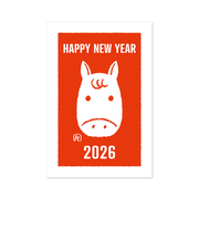 【年賀用品】　リュリュ　お年玉付き年賀ハガキ　NY2601　赤うま　3枚入