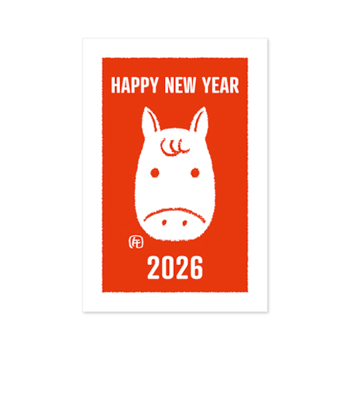 【年賀用品】　リュリュ　お年玉付き年賀ハガキ　NY2601　赤うま　3枚入