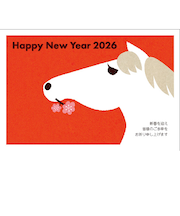 【年賀用品】　ハンズセレクション　2026年午年年賀状　PBH－003　3枚入り