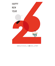【年賀用品】　ハンズセレクション　2026年午年年賀状　PBH－102　3枚入り