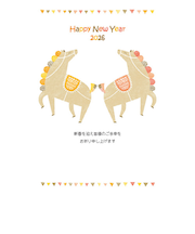 【年賀用品】　ハンズセレクション　2026年午年年賀状　PBH－026　3枚入り