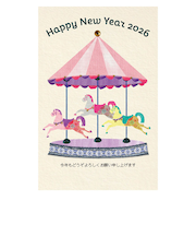 【年賀用品】　ハンズセレクション　2026年午年年賀状　PBH－030　3枚入り