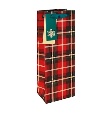 【クリスマス】　クレールフォンテーヌ（Clairefontaine）　ペーパーバッグ　Tartan　ボトルサイズ