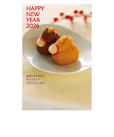 【年賀用品】　ハンズセレクション　2026年午年年賀状　PBH－009　3枚入り