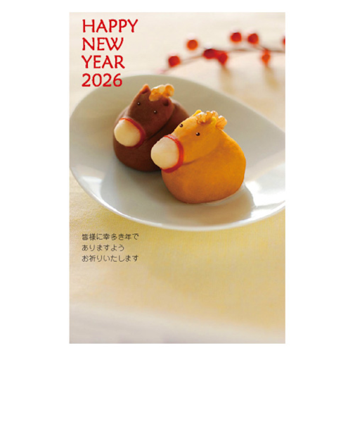 【年賀用品】　ハンズセレクション　2026年午年年賀状　PBH－009　3枚入り