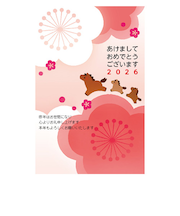 【年賀用品】　ハンズセレクション　2026年午年年賀状　PBH－008　3枚入り