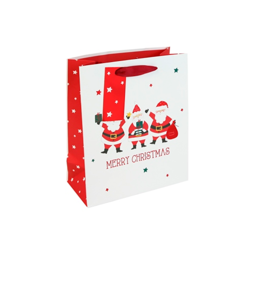 【クリスマス】　クレールフォンテーヌ（Clairefontaine）　ペーパーバッグ　3サンタ　S